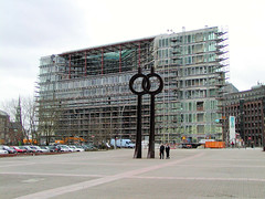 Fotos aus dem Hamburger Stadtteil Altstadt, Bezirk Hamburg Mitte; Rohbau des Deichtorcenters, 2002.
