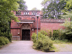 Historisches Krankenhausgebäude / Backsteinarchitektur - ehemalige  Pathologie vom Allgemeinen Krankenhaus Eilbek in Hamburg.