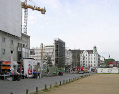 Abriss am Spielbudenplatz in Hamburg St. Pauli, Baulücke- Bauvorbereitung für das neue Schmidt-Theater.