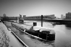 Alter Liegeplatz vom U-Bootmuseum U-434 im Baakenhafen / Versmannkai in der Hamburger Hafencity.
