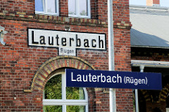 Bahnhof Lauterbach Rügen / das Gebäude steht unter Denkmalschutz; die Bahnstrecke ist 1890 eingerichtet worden.