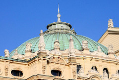 Kuppel des Slowacki Theater in Krakau - eröffnet 1893; Architekturstil der Neorenaissance und Neobarock.