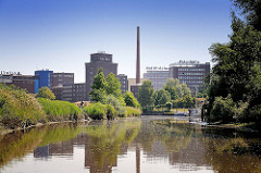 Blick von der Krückau auf die Elmshorner Kölln-Werke.