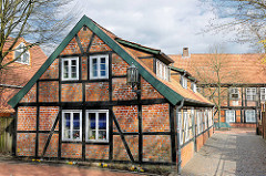 Historische Fachwerkgebäude in der Hansestadt Stade - Wohnhäuser des Johanniskloster.