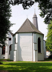Glückstädter Kirche - erbaut 1623; der Turm stürzte währen der Holsteiner Katastophe (1648); 1651 neu erbaut.