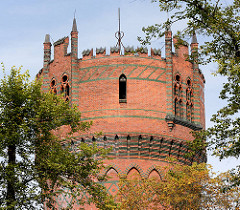 Wasserturm der Hansestadt Wismar - neogotische Backsteinarchitektur, erbaut 1897.