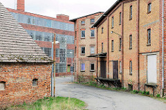 Verlassene Industriearchitektur in Anklam - Ziegelfassade; Backsteingebäude.