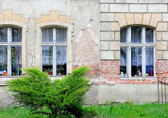 Renovierungsbedürftige Hausfassade - Gründerzeitarchitektur in Anklam.