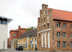 Gotisches Giebelhaus, erbaut 1451 - Backsteingotik in der Hansestadt Anklam.