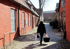 Gasse im Heiligengeisthospital / Heiliggeistkloster in der Hansestadt Stralsund. Das Hospital wird 1256 erstmalig erwähnt.