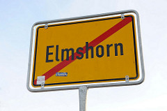Schild Ortsende Elmshorn.