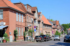 Historische Hausfassaden - Fachwerkhäuser in Eutin an der Lübecker Strasse.