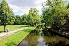 Fluss Stepenitz, Grünanlagen in Perleberg - Hagenpromenade.