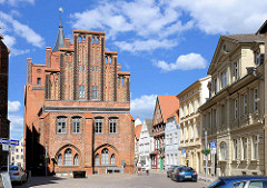 Rathaus der Stadt Perleberg - gotischer / neugotischer Backsteinbau.