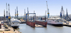 Ausrüstungskai der Werft Blohm & Voss in Hamburg Steinwerder.