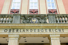 Wappen und Inschrift Oberlandesgericht - Brandenburg a. d. Havel.