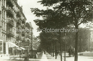 Altes Foto - Wohnhäuser und Geschäfte im Lehmweg in Hamburg Eppendorf.