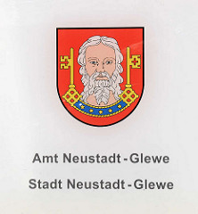 Wappen vom Amt Neustadt-Glewe / Stadt Neustadt-Glewe.