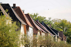 Dächer von Einfamilienhäusern - Stadtvillen in Neustadt Glewe.