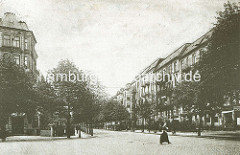 Historisches Bild der Gosslerstrasse von Hamburg Eppendorf - jetzt Geschwister Scholl Strasse.