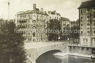 Historische Aufnahme vom Eppendorfer Baum - Blick über den Isebekkanal.