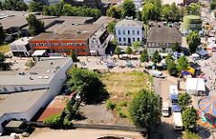 Luftbild vom Harburg - historische Gebäude an der Harburger Schlossstrasse.