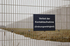 Verbotsschild Jjustizvollzugsanstalt Billwerder - Verbot der Kontaktaufnahme Ordnungswidrigkeit.