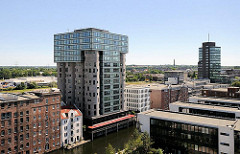 Luftaufnahme Architektur in Hamburg Harburg  - Bürogebäude am Bahnhofskanal.