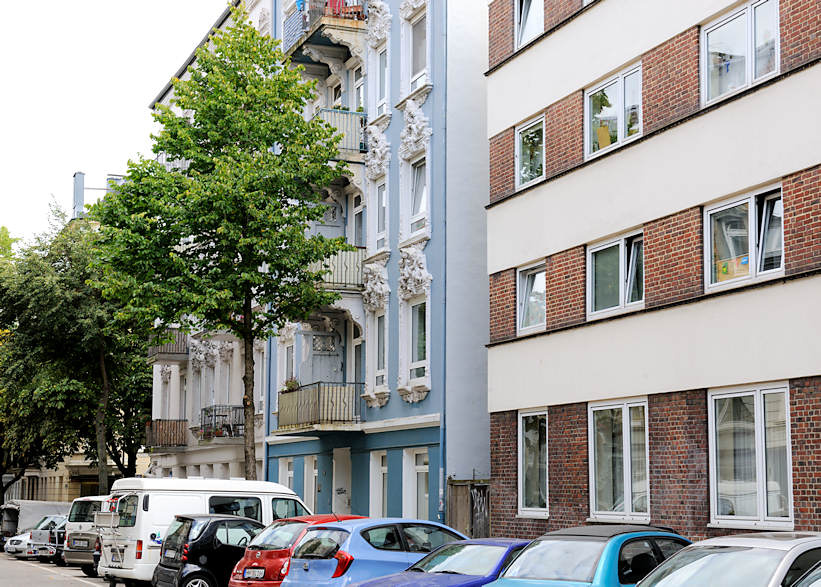 Bildarchiv Hamburg Foto Neubaufassade Und Grunderzeitfassade Mit