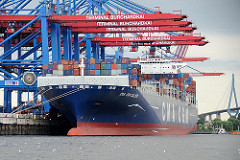 Containerbrücken des HHLA Container Terminal Burchardkai löschen