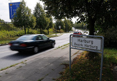 Stadtteilgrenze Schild Harburg - Bezirk Harburg - Strassenverkehr.