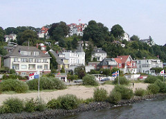 Strand und Strandpormenade mit Elbstrand von Hamburg Blankenese - Süllberg.