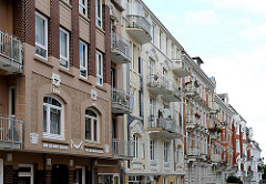 Seitenstrasse in Hamburg Hohenfelde - mehrstöckige Wohngebäude im Gründerzeitstil,