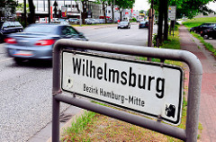 Stadtteilschild Hamburg Wilhelmsburg , Bezirk Hamburg Mitte.