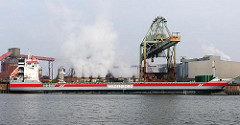 Hamburger Hafen - Frachtschiff im Dradenauhafen - Krananlage am Amsterdamer Kai - Bilder aus Hamburg Waltershof.