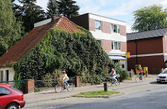 Mit Efeu zugewachsene Häuserfront - Frohmestrasse Hamburg Schnelsen.