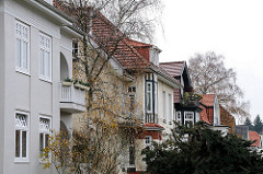 Jugendstilhäuser - Gründerzeithäuser Wohnhäuser in der Beckmannstrasse in Hamburg Gross Fottbek.