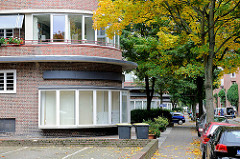 Runde Stirnseiten / Franck'sche Wohnblock in Hamburg Dulsberg - Fotos aus den Stadtteilen.