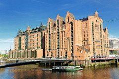 Blick über den Magdeburger Hafen / Brooktorhafen in der Hamburger Hafencity zum ehem. Kaispeicher B, das Maritime Museum Hamburg.