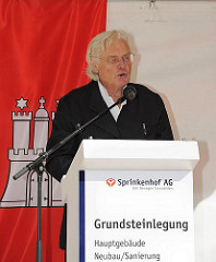 Grundsteinlegung Hauptgebäude TUHH - Prof. Meinhard Gerkan - Hamburger Architekturbüro von Gerkan, Marg und Partner.