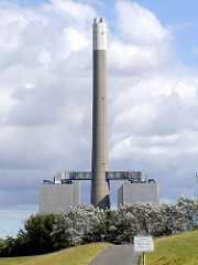 Ehem. Gasturbinenkraftwerk in Hamburg Moorburg. Das mit Heizöl befeuerte Kraftwerk wurde 2009 stillgelegt und demontiert.