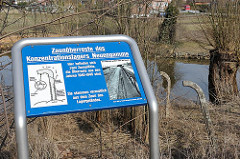 Hamburg Neuengamme Zaunreste des KZ Neuengamme an der Dove-Elbe.