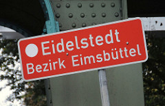 Stadtteilschild Eidelstedt, Bezirk Eimsbüttel.