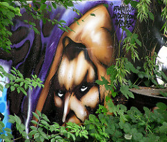 Graffiti an der Wand des ehem. Wendebeckens in Hamburg Barmbek Nord. (2004)