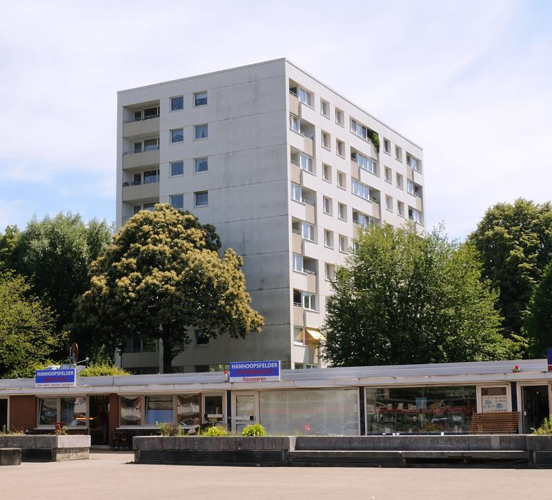 bildarchiv-hamburg.com: Foto „Hochhaus und Läden / Kiosk ...