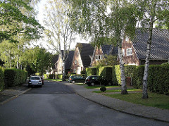Hamburger Stadtteil Alsterdorf Strasse in der Gartenstadt, Einzelhäuser