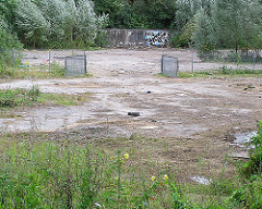 geräumtes Areal des Wendebeckens der ehem. Hamburgischen Schiffbau Versuchsanstalt. (2004)