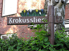 Stadtteil Alsterdorf Strassenschild in der Gartenstadt