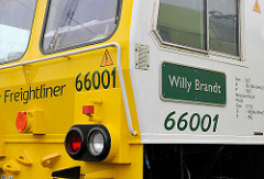 Frightliner Güterlokomotive 6601 / Willi Brandt - Güterbahnhof Hamburger Hafen.