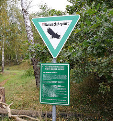 Schild Naturschutzgebiet Fischbeker Heide.